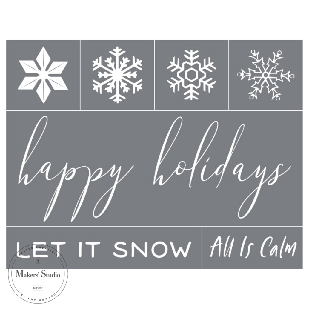 Happy Holidays - Mesh Stencil - 8.5x11