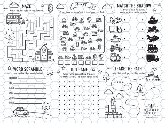 Ready, Set, Go! Reusable Coloring Mat