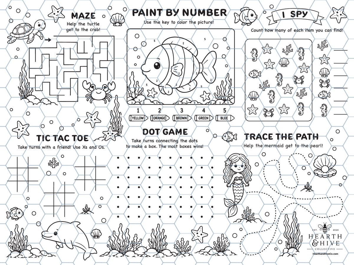 Under the Sea II Reusable Coloring Mat