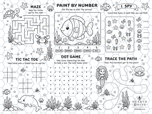 Under the Sea II Reusable Coloring Mat