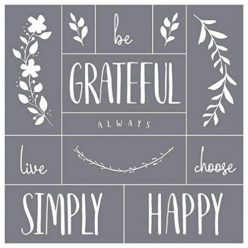 Wreath Trio Grateful - Mesh Stencil 12x12
