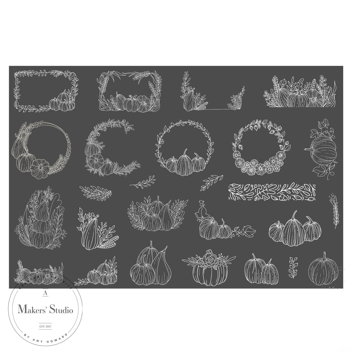 Pumpkin Doodles - Mesh Stencil 18x12