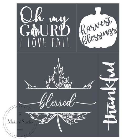 Oh My Gourd Mesh Stencil 8.5x11