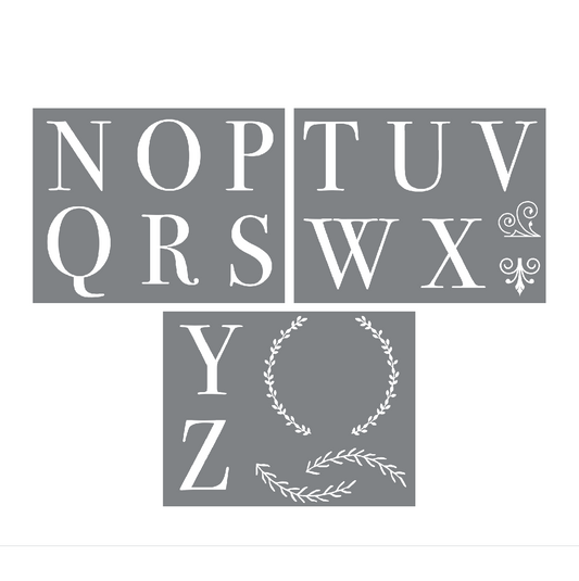 Alphabet N-Z - Mesh Stencil 8.5x11 (3 sheets)