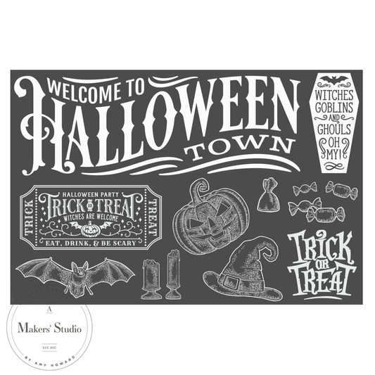 Spooky Town - Mesh Stencil 12x18