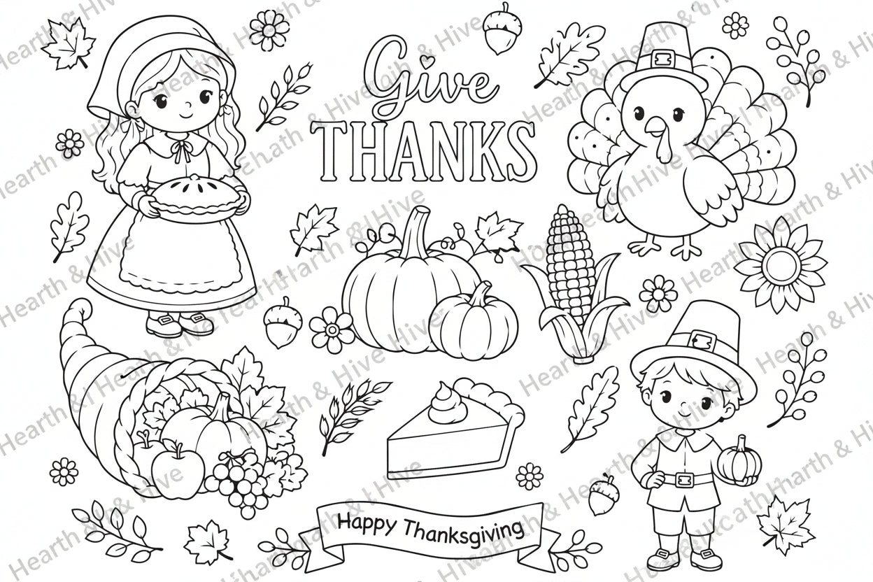 Thanksgiving Silicone Coloring Mat