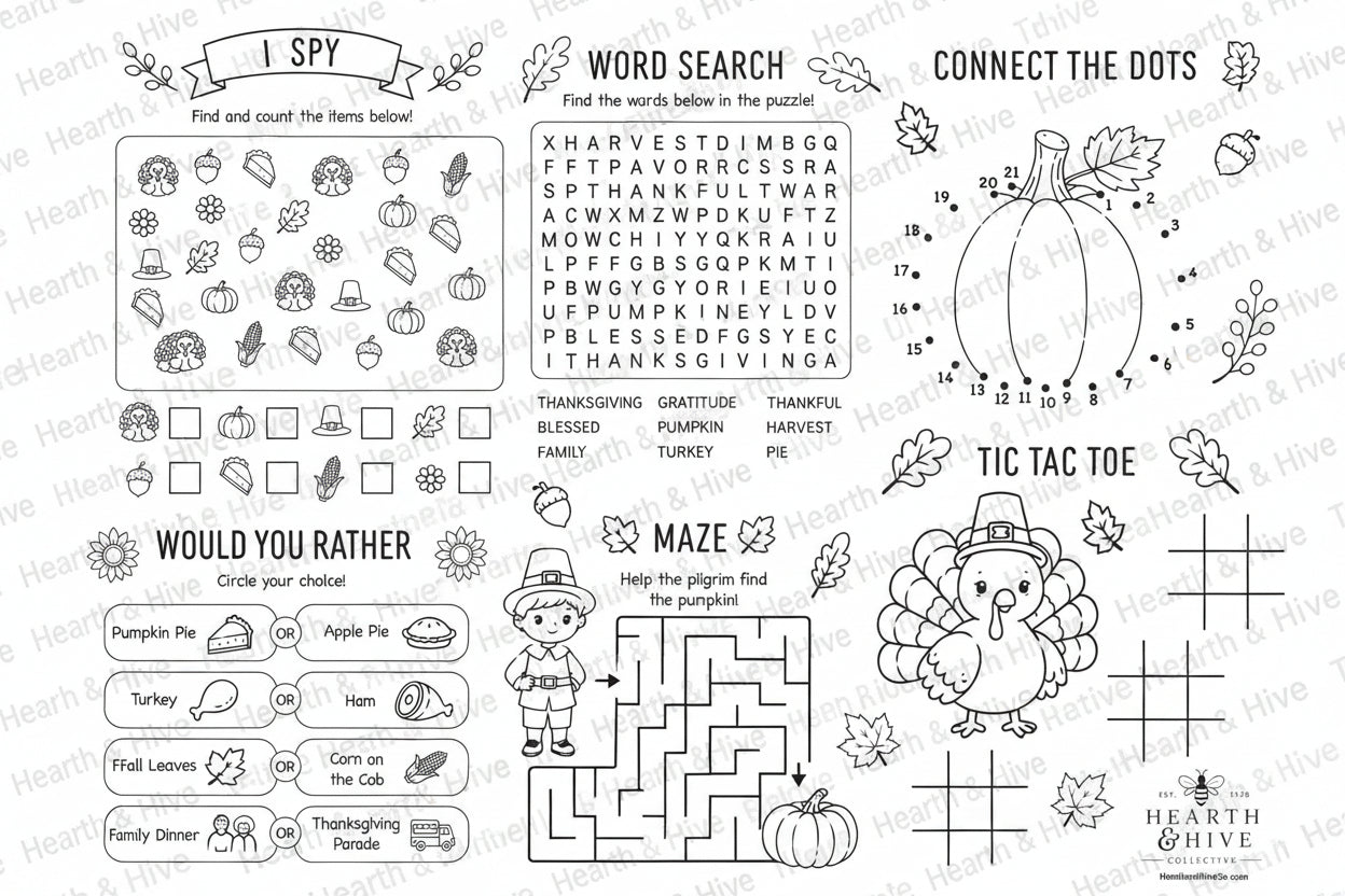 Thanksgiving Silicone Coloring Mat
