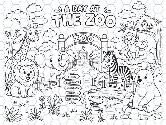 A Day at the Zoo Reusable Coloring Mat