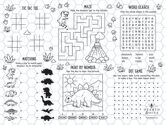 Dino Discovery Reusable Coloring Mat