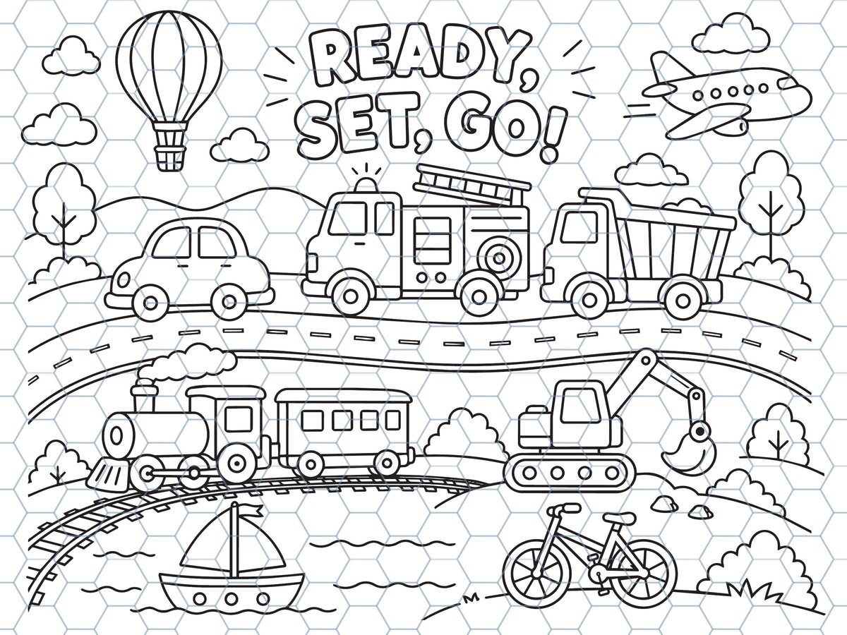 Ready, Set, Go! Reusable Coloring Mat