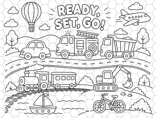 Ready, Set, Go! Reusable Coloring Mat