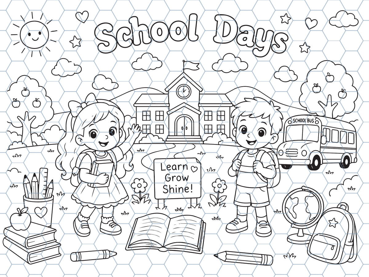 School Days Reusable Coloring Mat