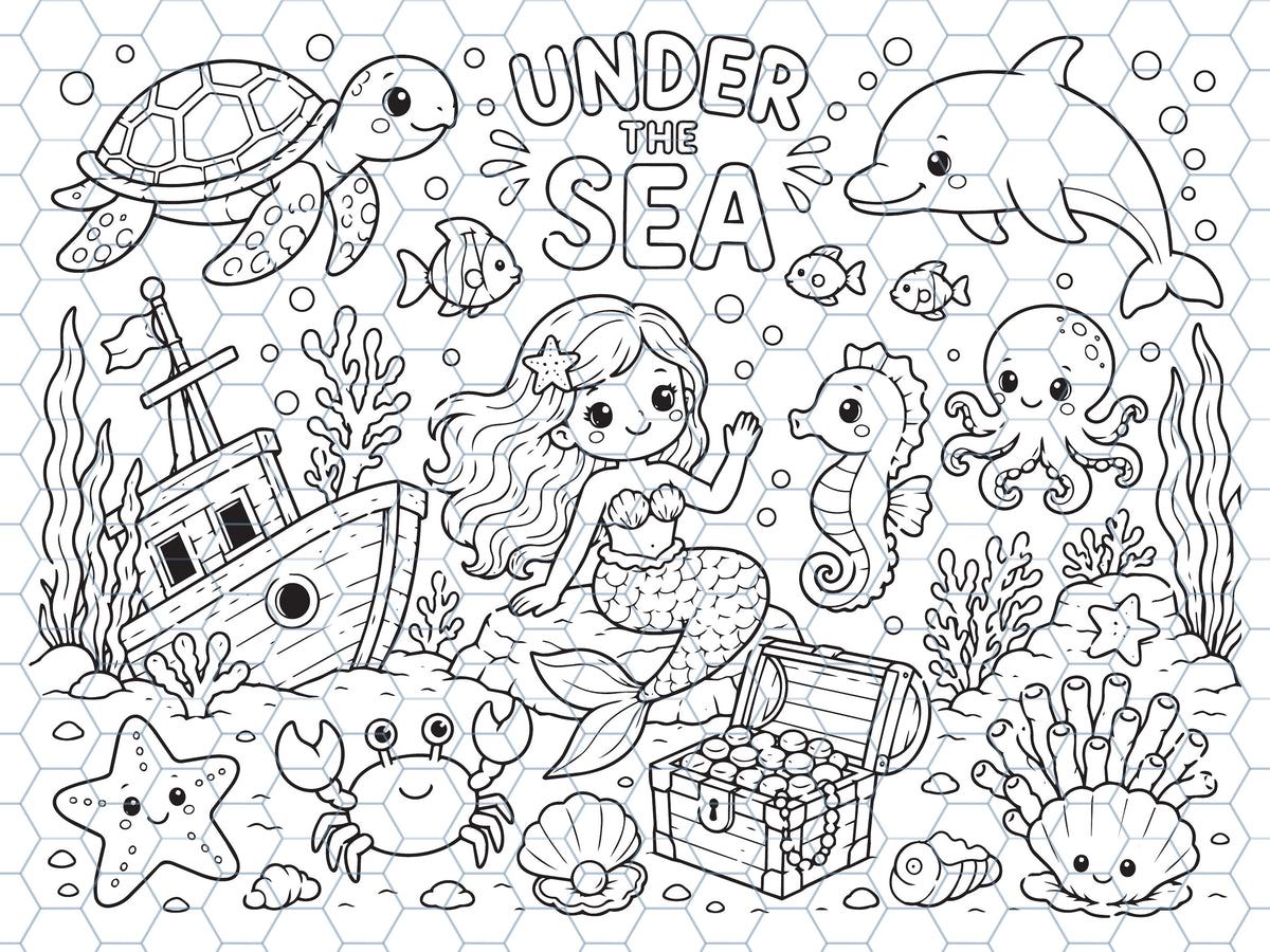 Under the Sea II Reusable Coloring Mat