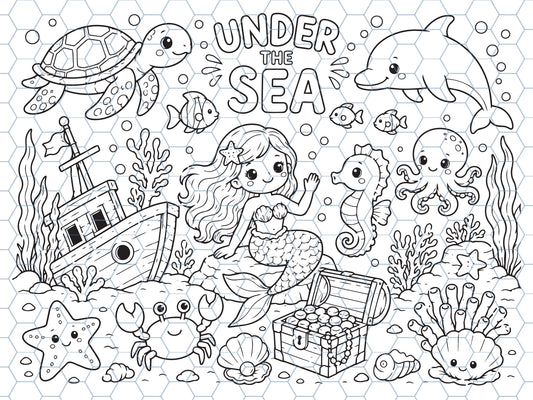 Under the Sea II Reusable Coloring Mat