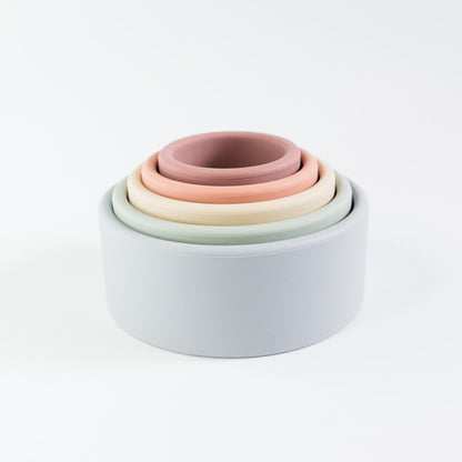 rainbow stacking cups nested